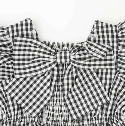 【petit main】泡泡袖荷葉襬連身洋裝 👗✨