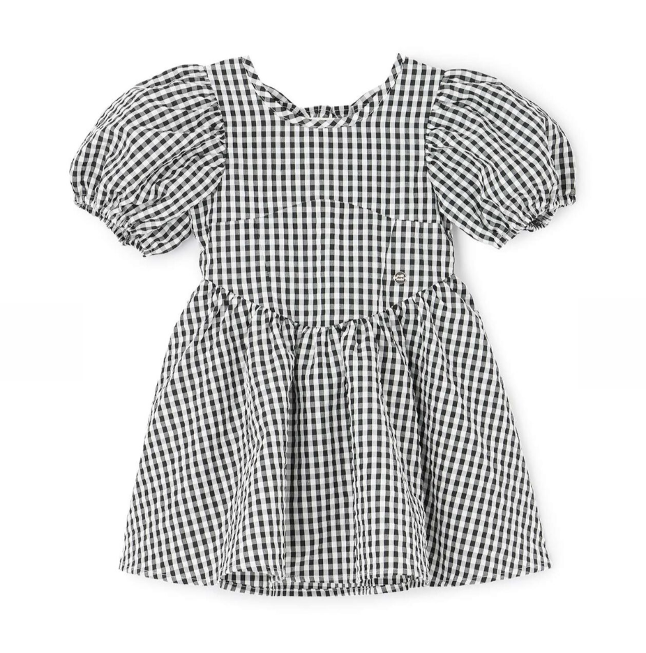 【petit main】泡泡袖荷葉襬連身洋裝 👗✨
