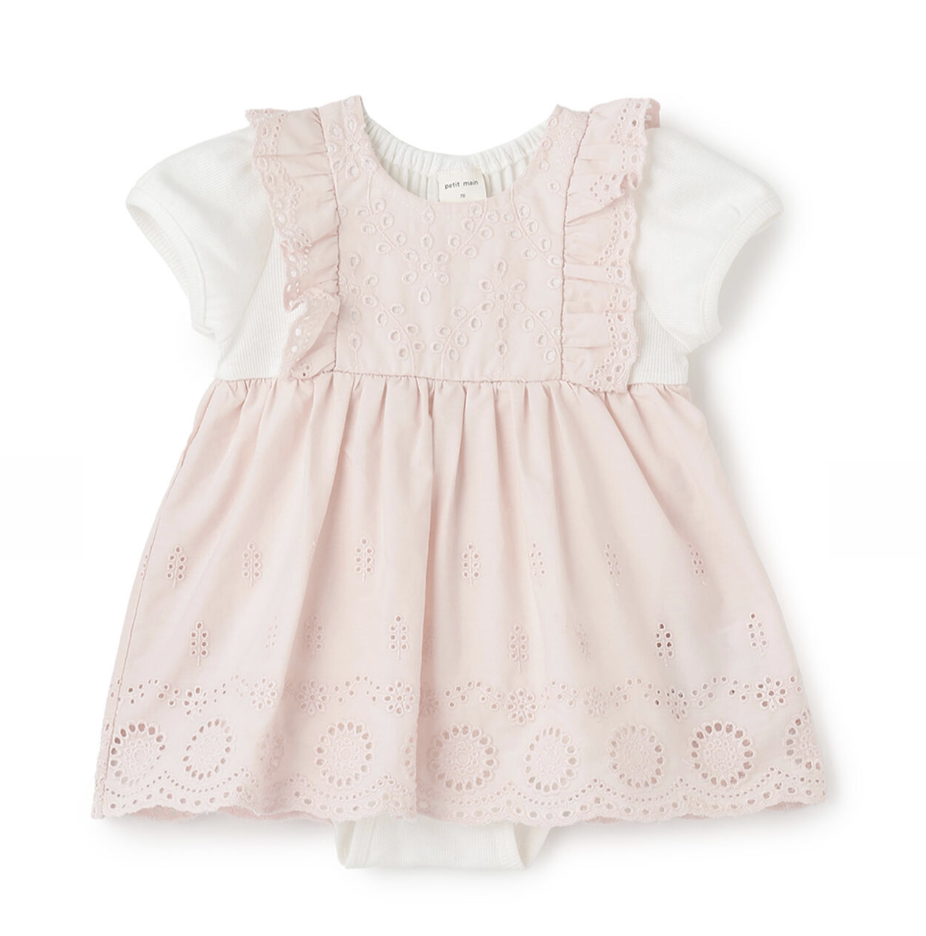 【petit main】肩部荷葉邊洋裝連身衣 🎀👶👗
