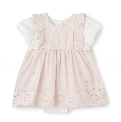 【petit main】肩部荷葉邊洋裝連身衣 🎀👶👗