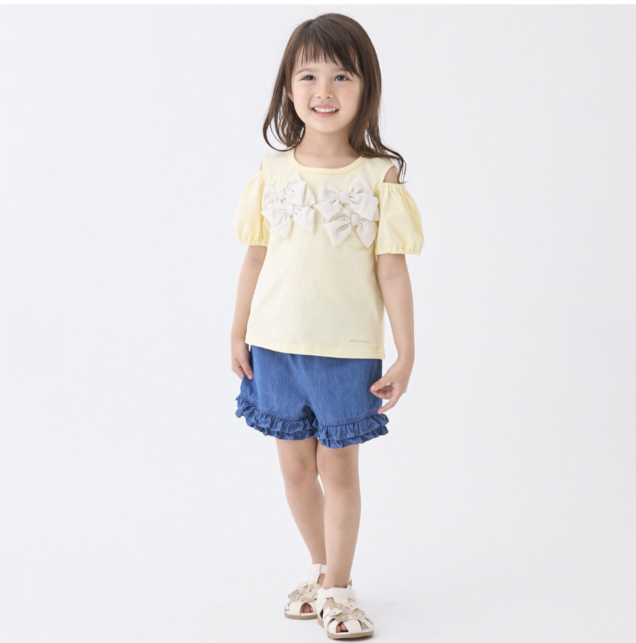 【petit main】蝴蝶結露肩T恤 🎀👕