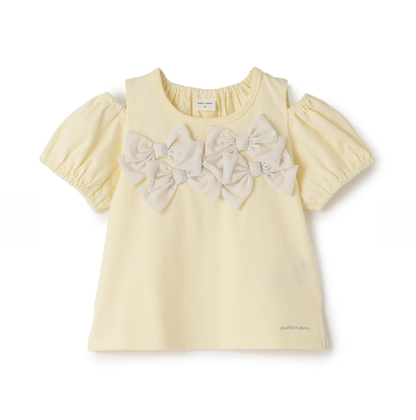 【petit main】蝴蝶結露肩T恤 🎀👕
