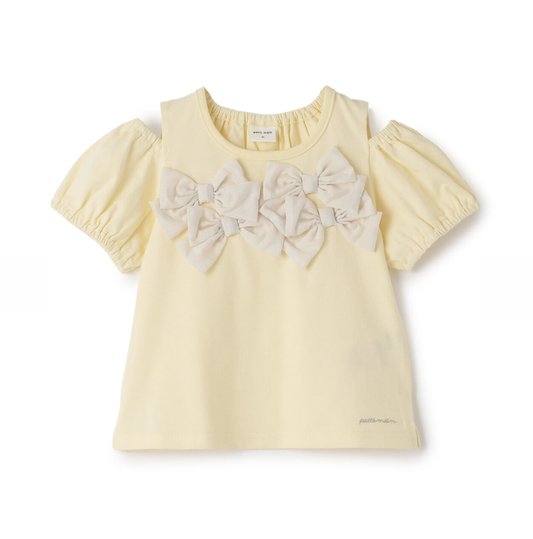 【petit main】蝴蝶結露肩T恤 🎀👕