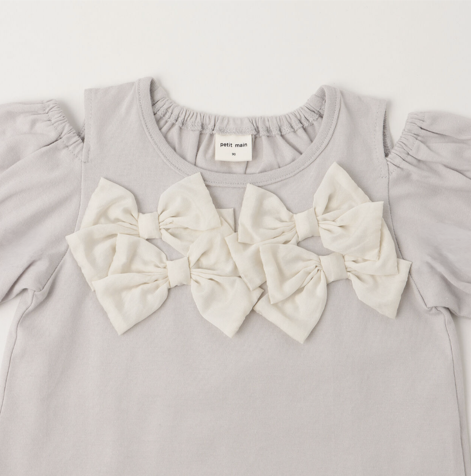 【petit main】蝴蝶結露肩T恤 🎀👕