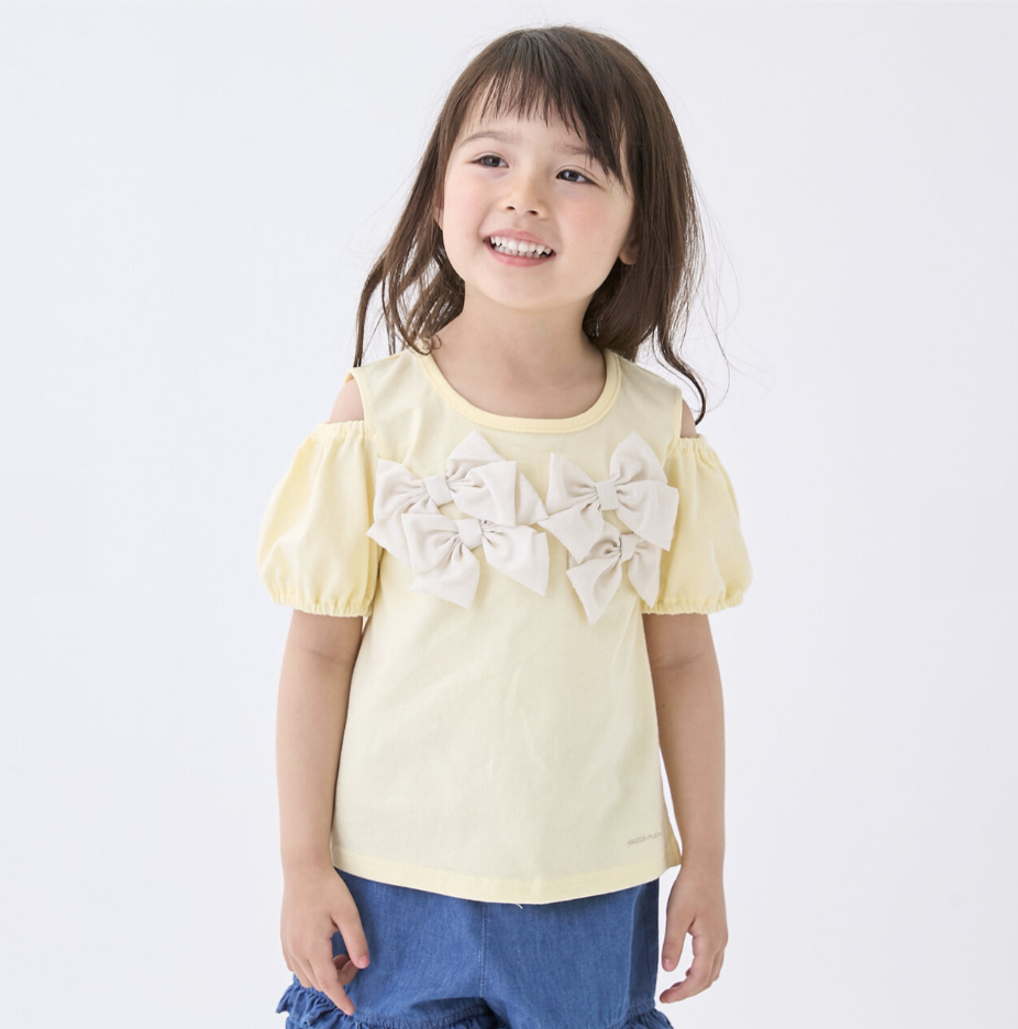 【petit main】蝴蝶結露肩T恤 🎀👕