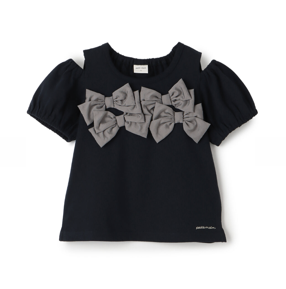 【petit main】蝴蝶結露肩T恤 🎀👕