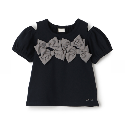 【petit main】蝴蝶結露肩T恤 🎀👕