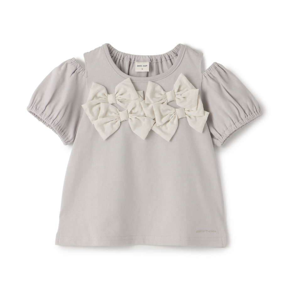 【petit main】蝴蝶結露肩T恤 🎀👕