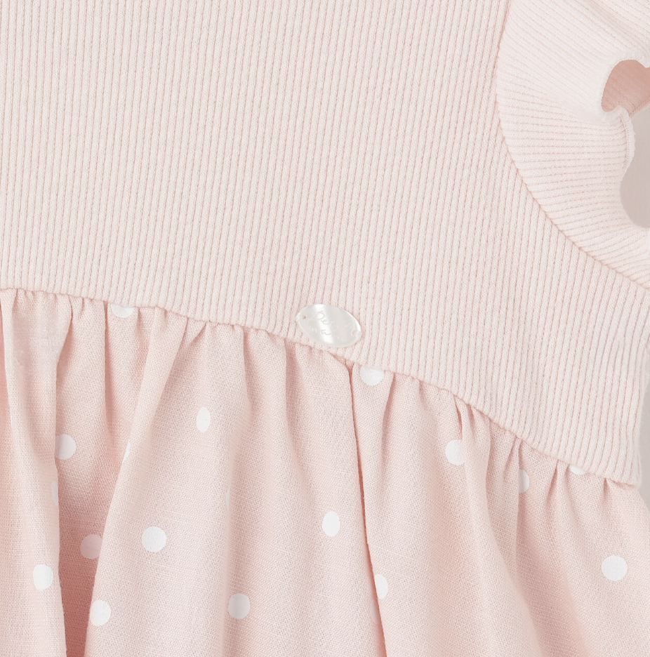 【petit main】圓點圖案拼接連身裙 ⚫️⚪️👗