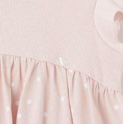 【petit main】圓點圖案拼接連身裙 ⚫️⚪️👗