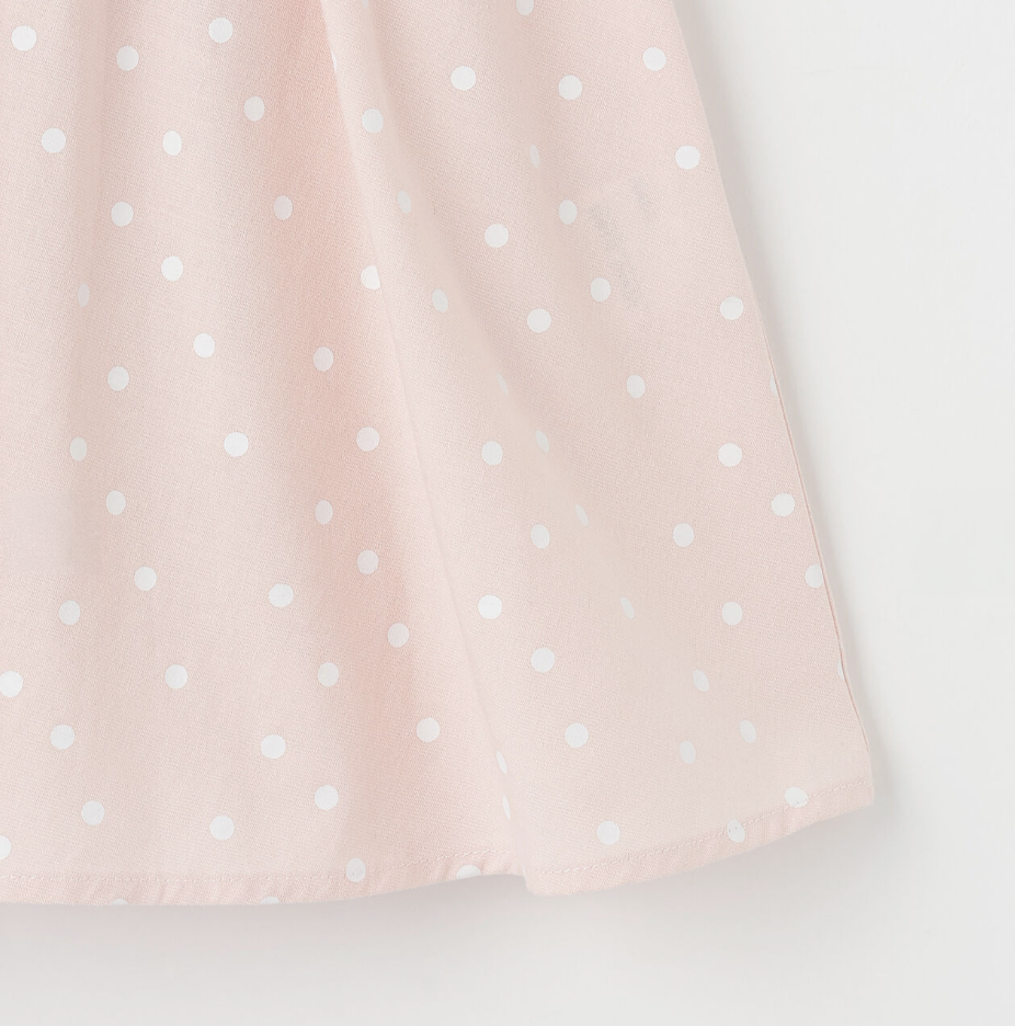 【petit main】圓點圖案拼接連身裙 ⚫️⚪️👗