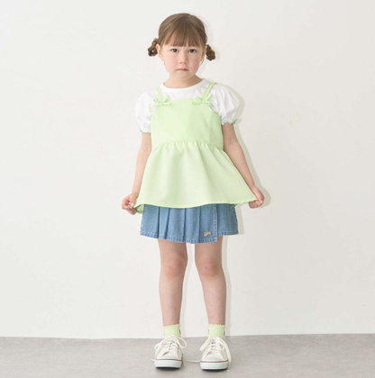 【Lycee mine】女童荷葉下擺馬甲上衣 👧👚✨