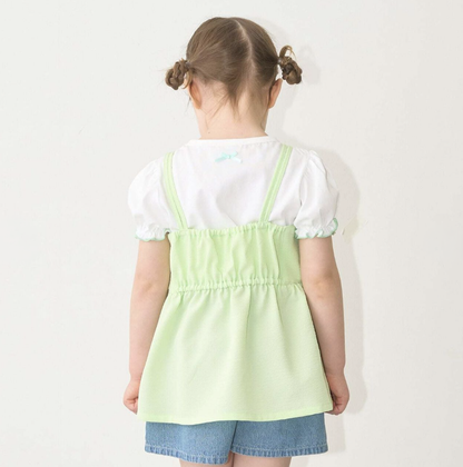 【Lycee mine】女童荷葉下擺馬甲上衣 👧👚✨