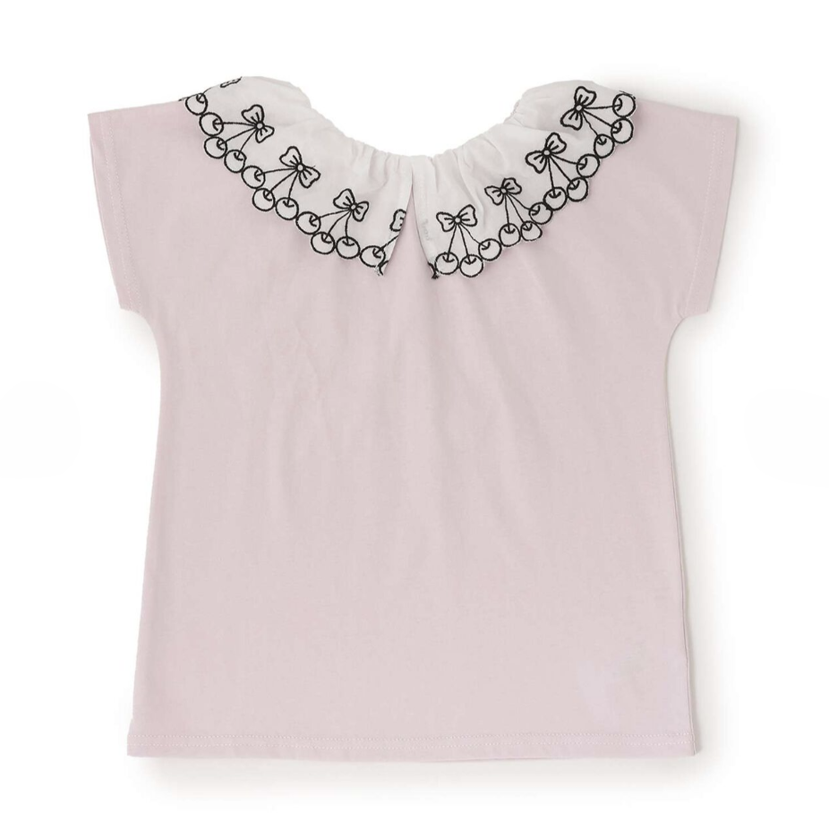 【Lycee mine】【100%純棉】 櫻桃蕾絲領🍒 抗UV☀️🛡️ 涼感❄️  女童短袖T恤👕