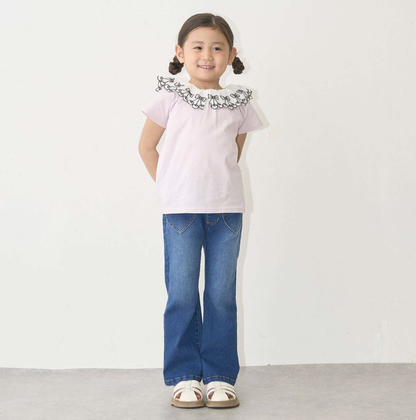 【Lycee mine】【100%純棉】 櫻桃蕾絲領🍒 抗UV☀️🛡️ 涼感❄️  女童短袖T恤👕