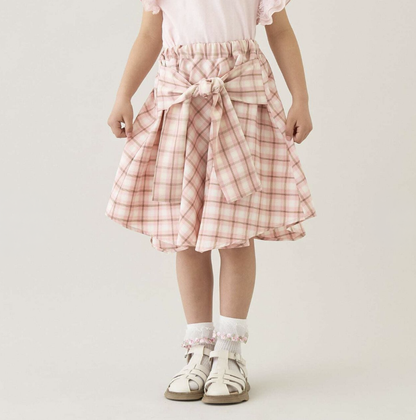 【Lycee mine】抽皺格紋襯衫風褲裙（內附安全褲） 👗🩳