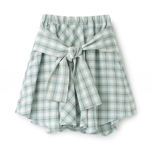 【Lycee mine】抽皺格紋襯衫風褲裙（內附安全褲） 👗🩳