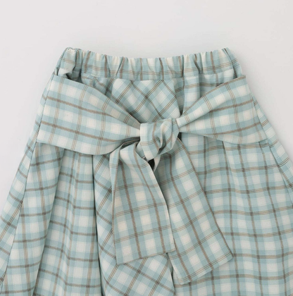 【Lycee mine】抽皺格紋襯衫風褲裙（內附安全褲） 👗🩳
