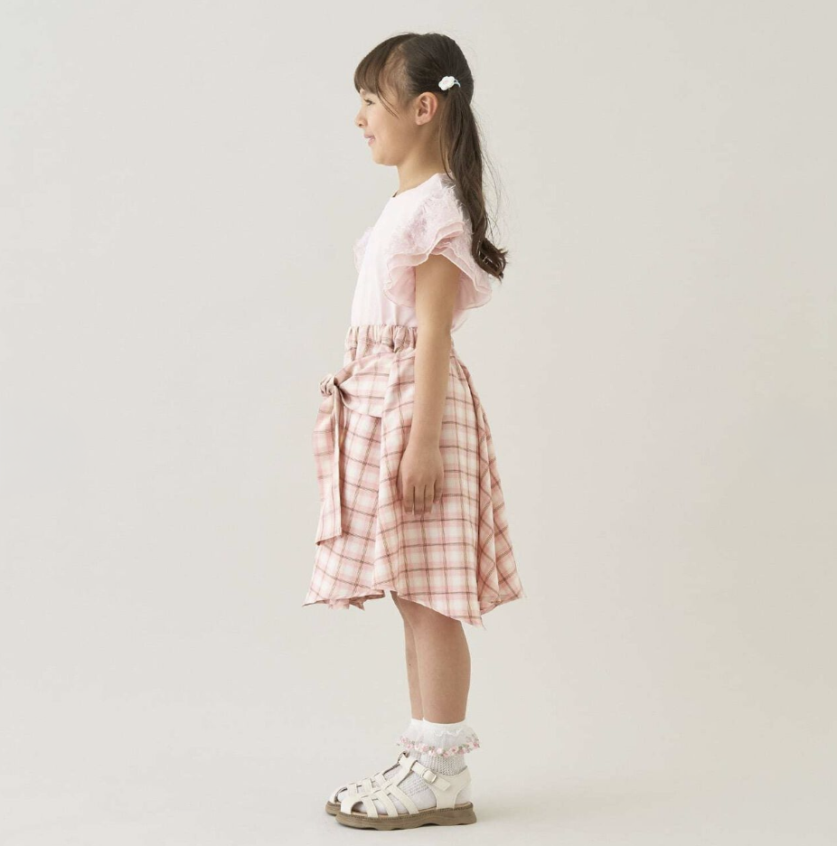【Lycee mine】抽皺格紋襯衫風褲裙（內附安全褲） 👗🩳