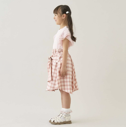 【Lycee mine】抽皺格紋襯衫風褲裙（內附安全褲） 👗🩳
