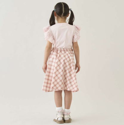 【Lycee mine】抽皺格紋襯衫風褲裙（內附安全褲） 👗🩳