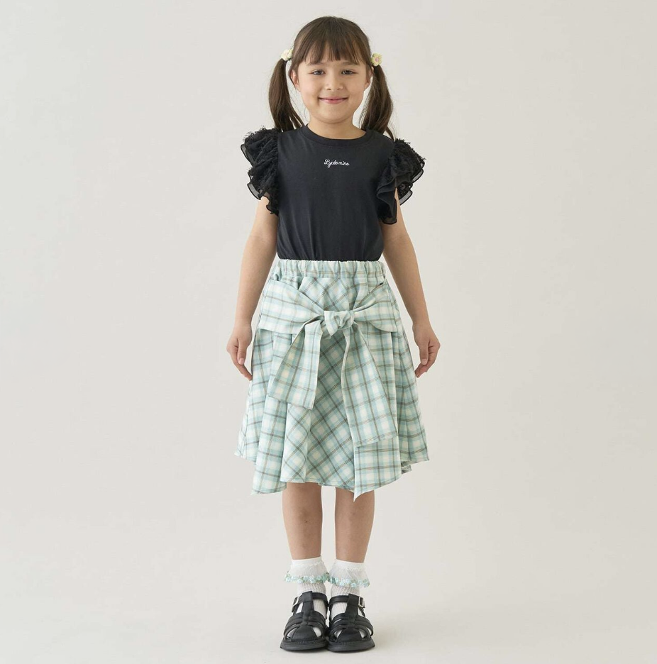 【Lycee mine】抽皺格紋襯衫風褲裙（內附安全褲） 👗🩳