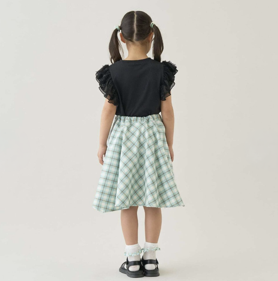 【Lycee mine】抽皺格紋襯衫風褲裙（內附安全褲） 👗🩳