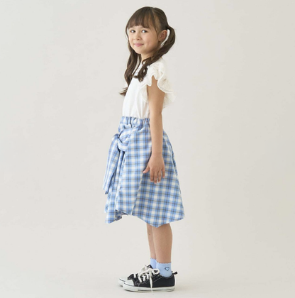 【Lycee mine】抽皺格紋襯衫風褲裙（內附安全褲） 👗🩳