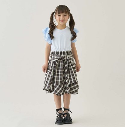 【Lycee mine】抽皺格紋襯衫風褲裙（內附安全褲） 👗🩳
