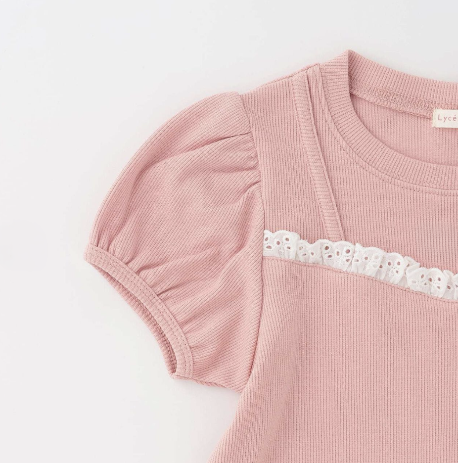 【Lycee mine】細肩帶假兩件蕾絲上衣 🎀👚