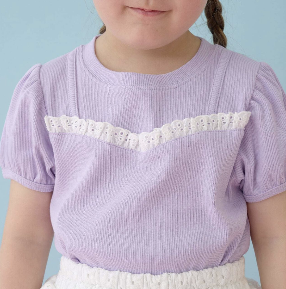 【Lycee mine】細肩帶假兩件蕾絲上衣 🎀👚