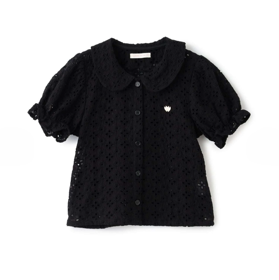 【Lycee mine】[100% Cotton] 女童蕾絲泡泡袖襯衫 👧🎀