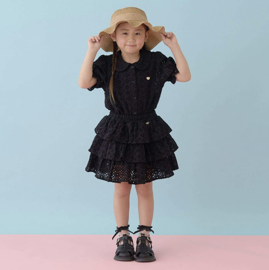 【Lycee mine】[100% Cotton] 女童蕾絲泡泡袖襯衫 👧🎀