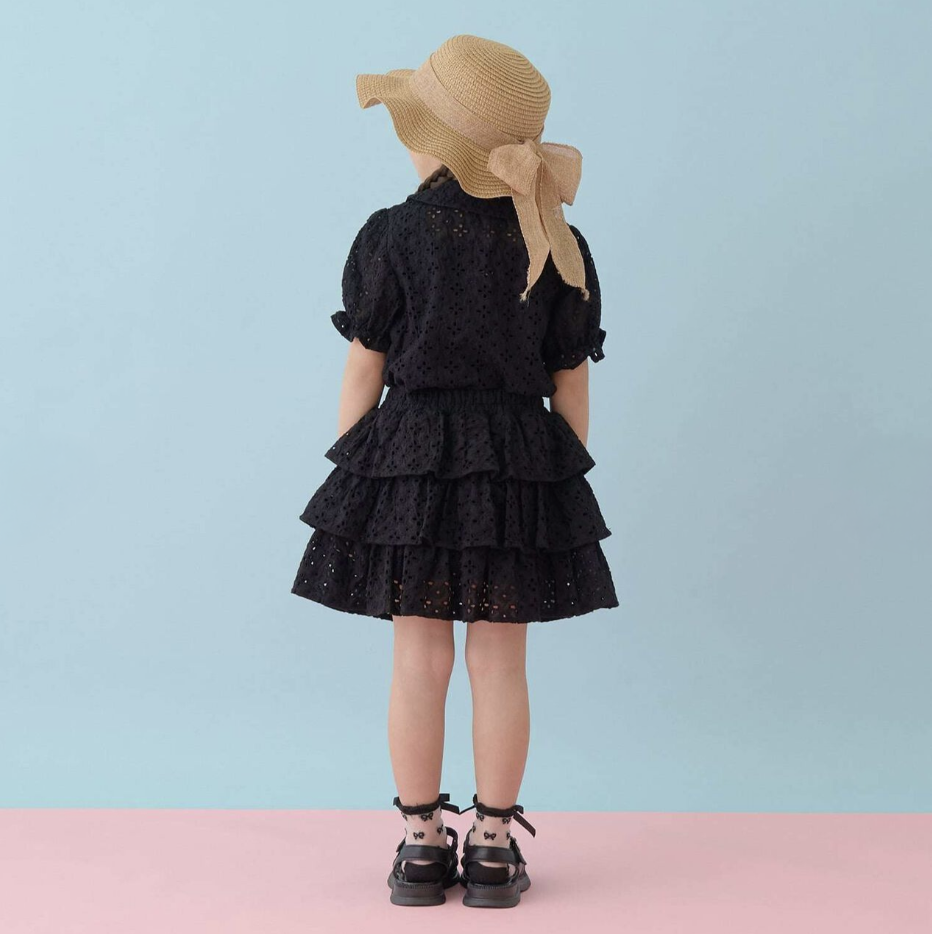【Lycee mine】[100% Cotton] 女童蕾絲泡泡袖襯衫 👧🎀