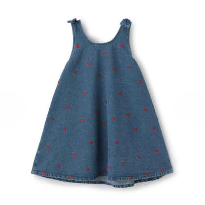 【Lycee mine】滿版刺繡圖案荷葉擺喇叭連身洋裝 🌸🧵👗
