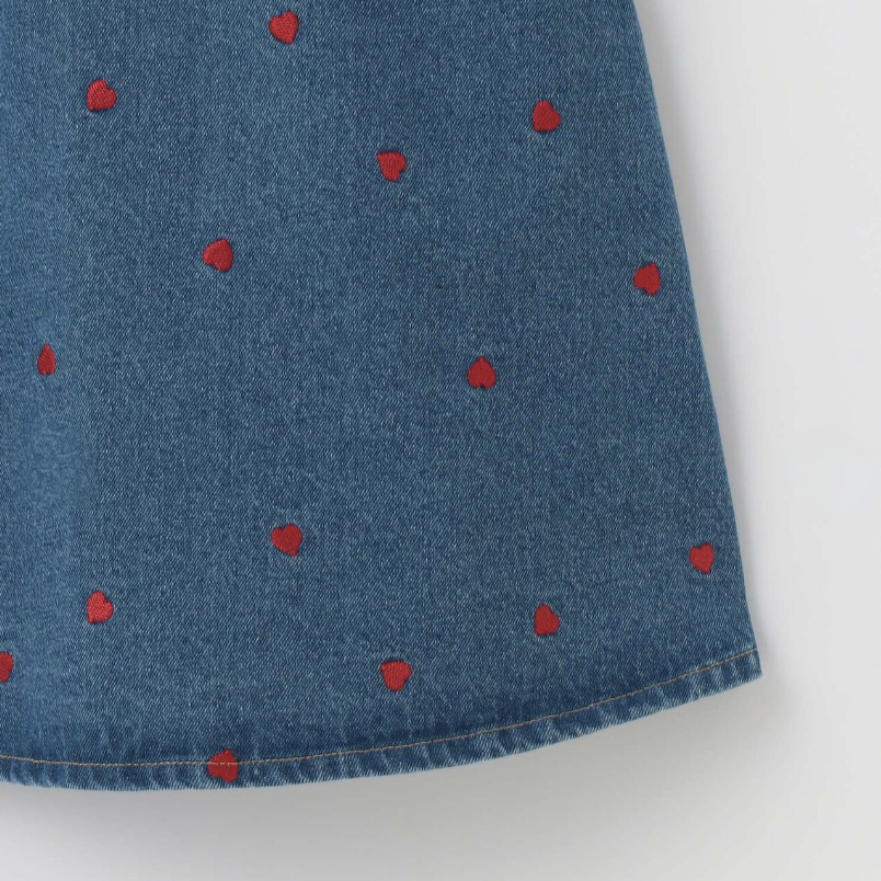 【Lycee mine】滿版刺繡圖案荷葉擺喇叭連身洋裝 🌸🧵👗