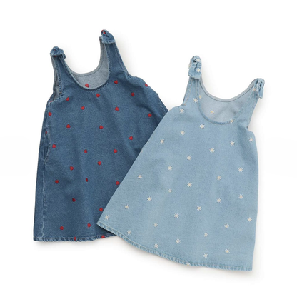 【Lycee mine】滿版刺繡圖案荷葉擺喇叭連身洋裝 🌸🧵👗