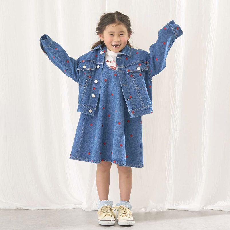 【Lycee mine】滿版刺繡圖案荷葉擺喇叭連身洋裝 🌸🧵👗