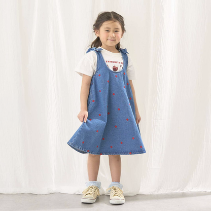 【Lycee mine】滿版刺繡圖案荷葉擺喇叭連身洋裝 🌸🧵👗