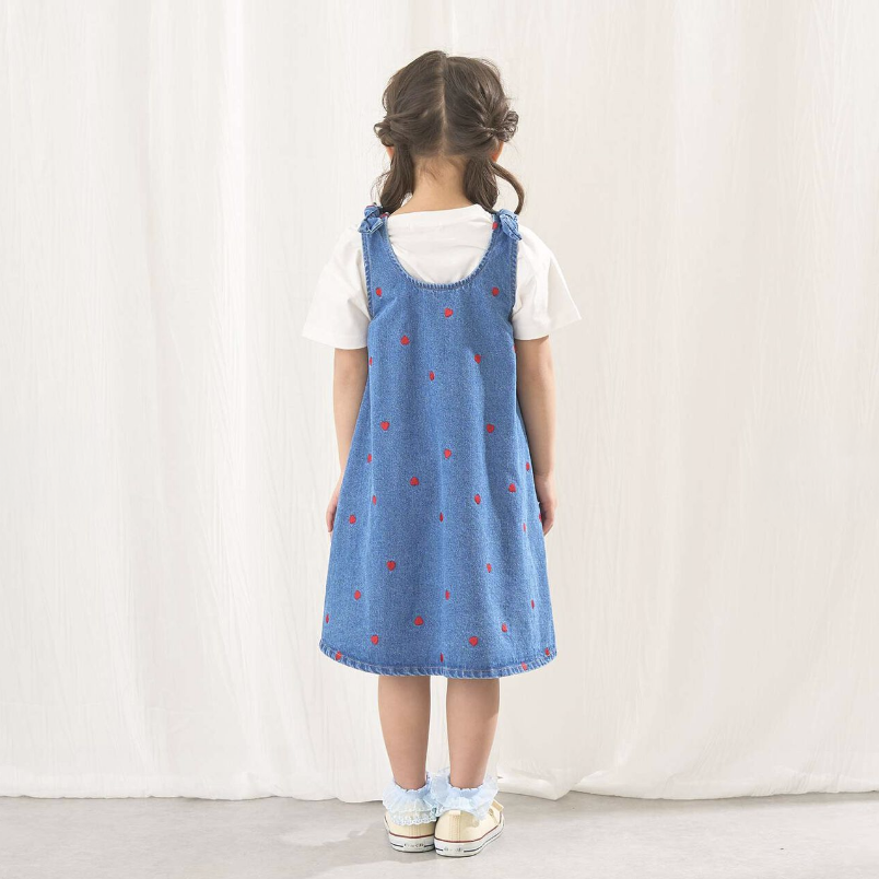 【Lycee mine】滿版刺繡圖案荷葉擺喇叭連身洋裝 🌸🧵👗