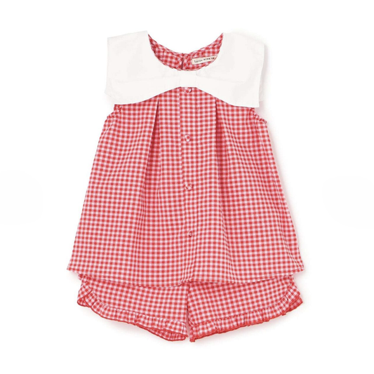 【Lycee mine】蝴蝶結領襯衫＋褲口荷葉五分褲 套裝 👚🩳🎀