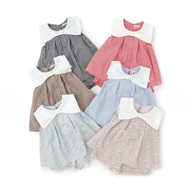 【Lycee mine】蝴蝶結領襯衫＋褲口荷葉五分褲 套裝 👚🩳🎀