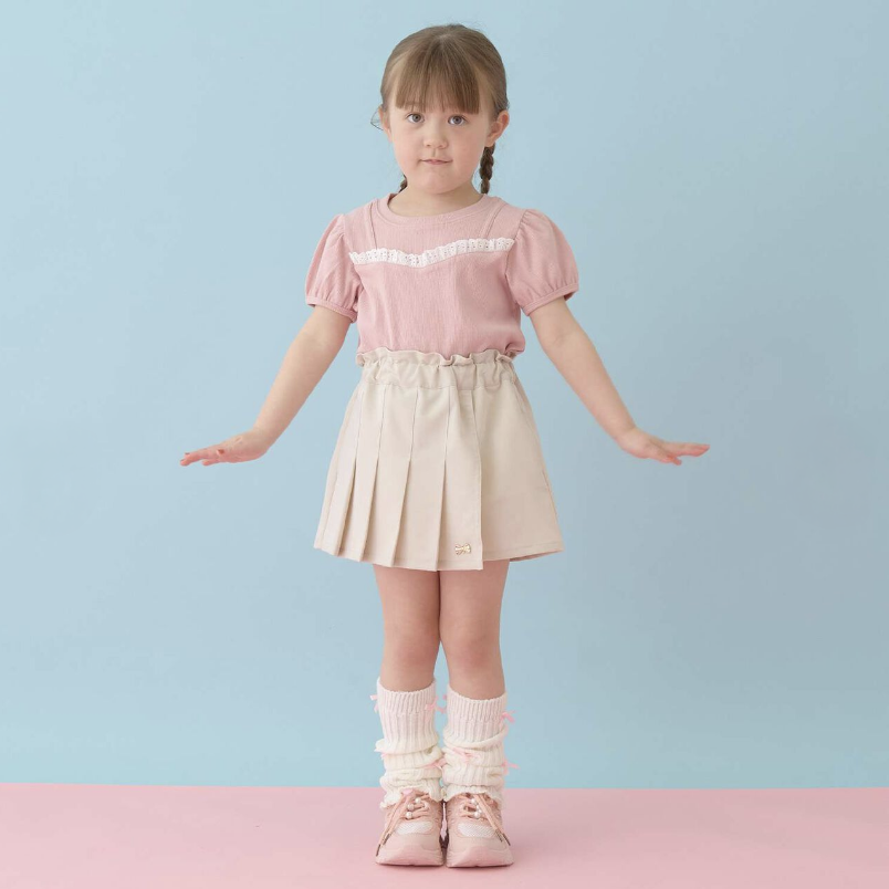 【Lycee mine】前打褶愛心口袋純色褲裙 👗🩳💗