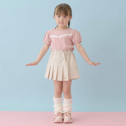 【Lycee mine】前打褶愛心口袋純色褲裙 👗🩳💗