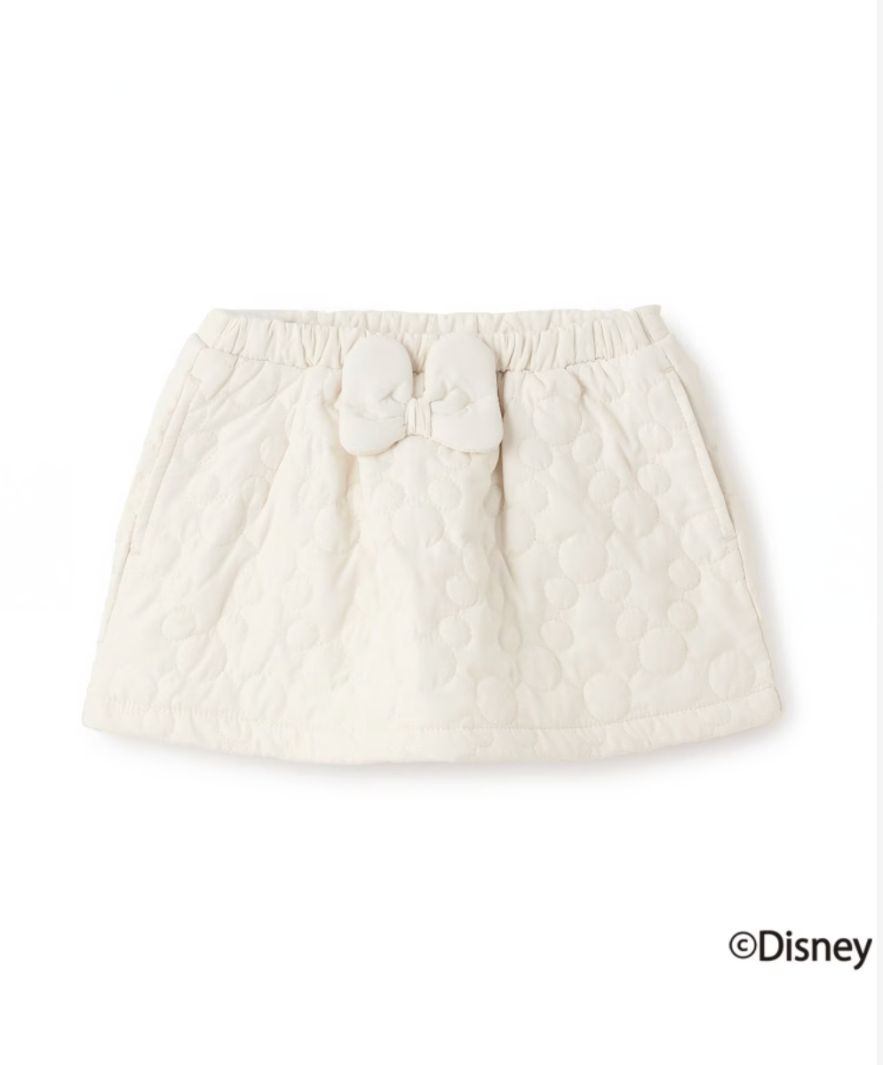 【petit main】【Disney】米奇壓紋鋪棉蝴蝶結裙 🎀