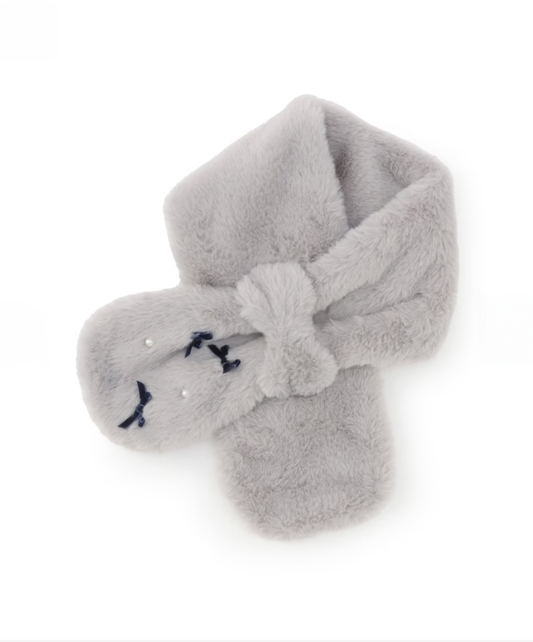 【petit main】珍珠蝴蝶結造型嬰兒領巾（パールリボンティペット）👶🎀