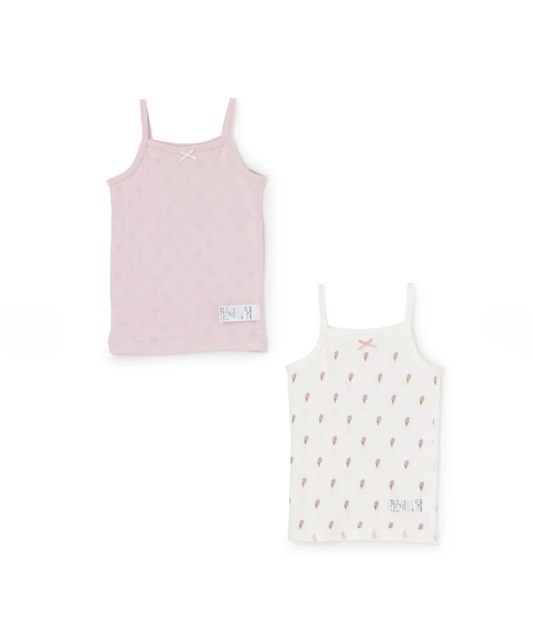 【petit main】【弱酸性】女童吊帶內衣 2件裝 👧💗👕