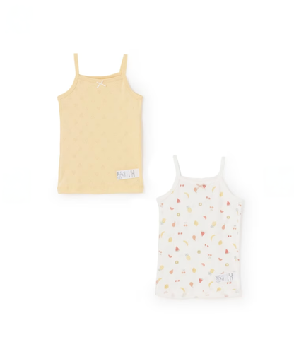 【petit main】【弱酸性】女童吊帶內衣 2件裝 👧💗👕