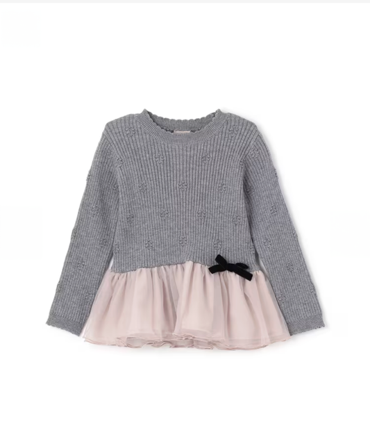 【petit main】🎀 針織上衣 × 蕾絲紗裙 👗